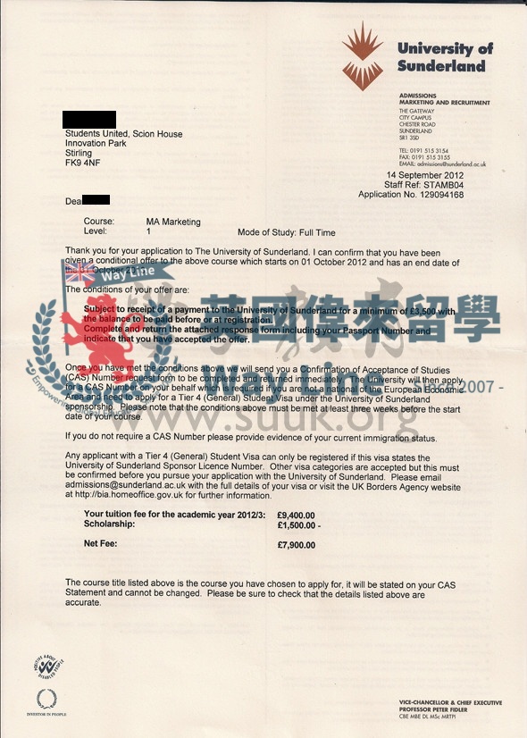 英國桑德蘭大學市場學碩士