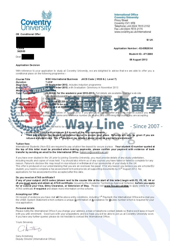 英國考文垂大學國際商務學碩士