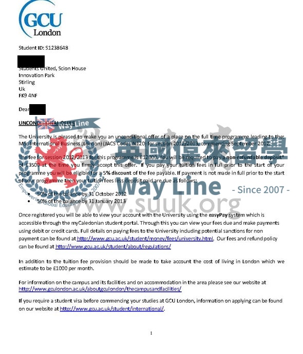 英國格拉斯哥喀裏多尼亞大學倫敦校區國際商務學碩士