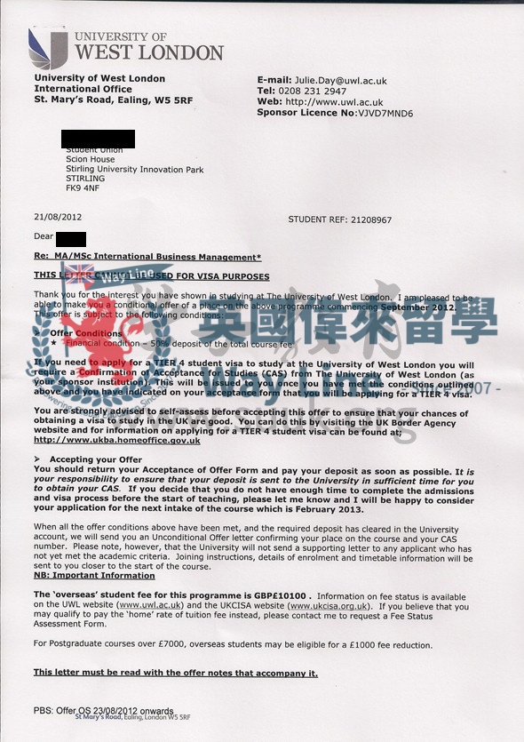 英國西倫敦大學國際商務管理學碩士