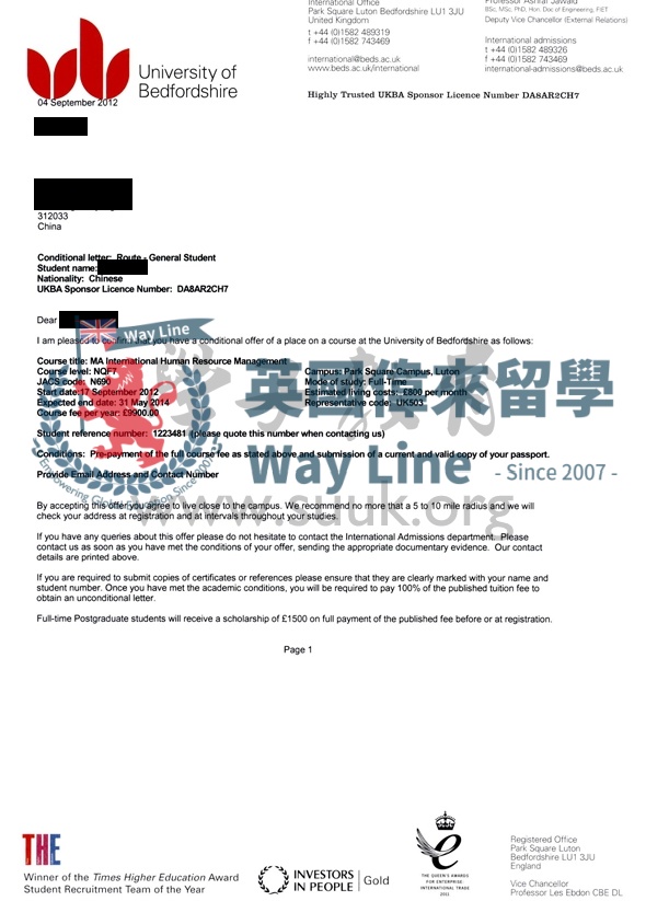 英國貝德福德大學國際人力資源管理學碩士