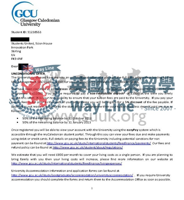 英國格拉斯哥喀裏多尼亞大學管理學碩士