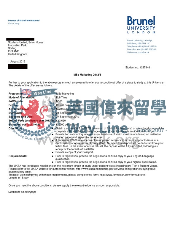 英國布魯內爾大學市場學碩士