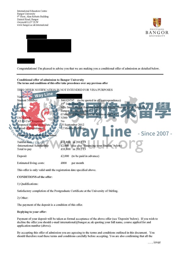 英國班戈大學國際銀行與金融發展碩士