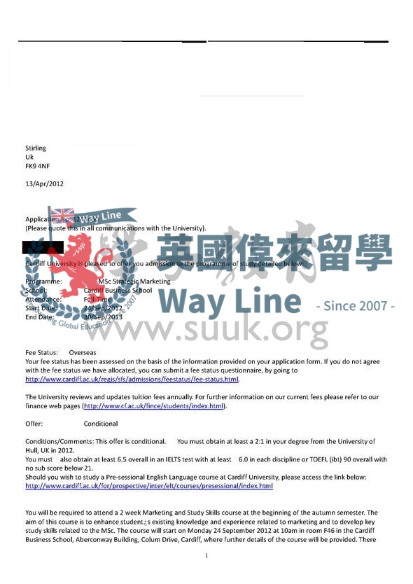 英國卡迪夫大學戰略營銷碩士