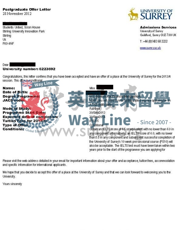 英國薩里大學國際財務管理碩士