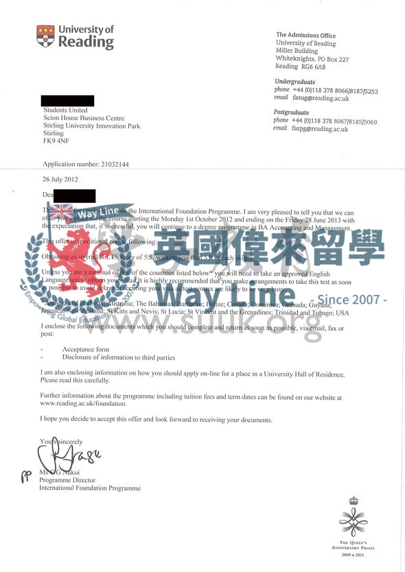 英國雷丁大學會計和管理本科預科+本科