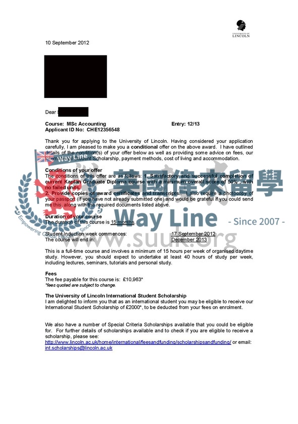 英國林肯大學會計學碩士