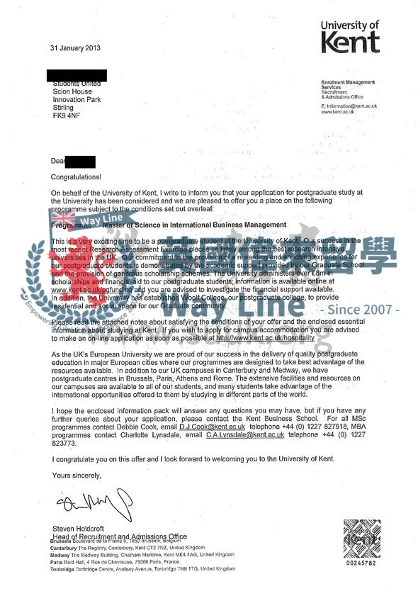 英國肯特大學國際管理學碩士