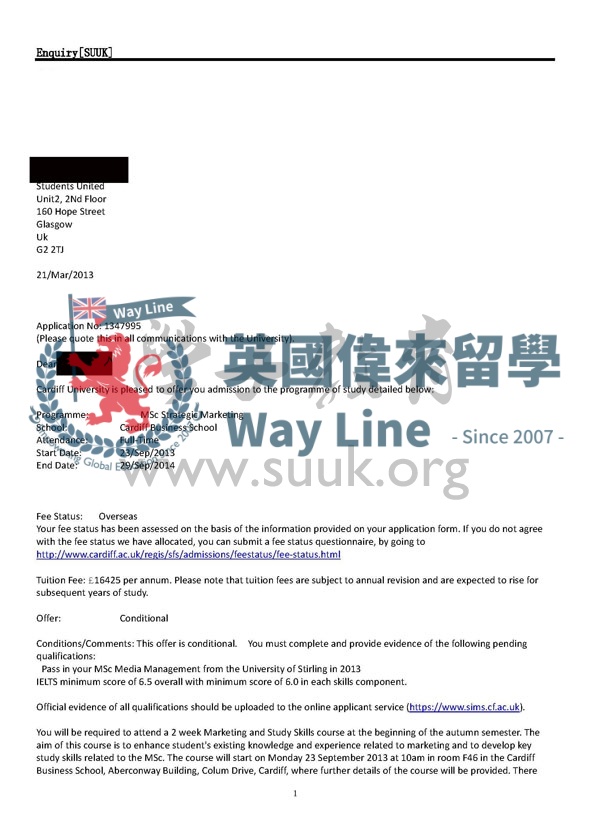 英國卡迪夫大學戰略營銷碩士