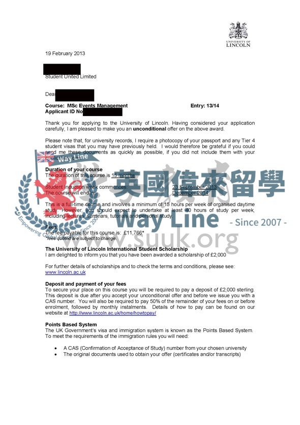 英國林肯大學活動管理碩士