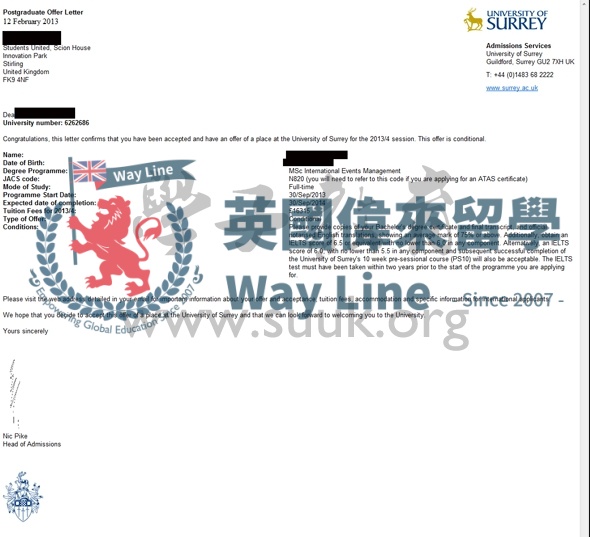 英國薩里大學國際項目管理碩士