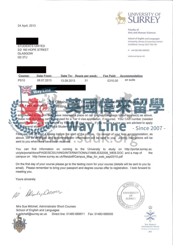 英國薩里大學國際商務管理碩士10周語言課程