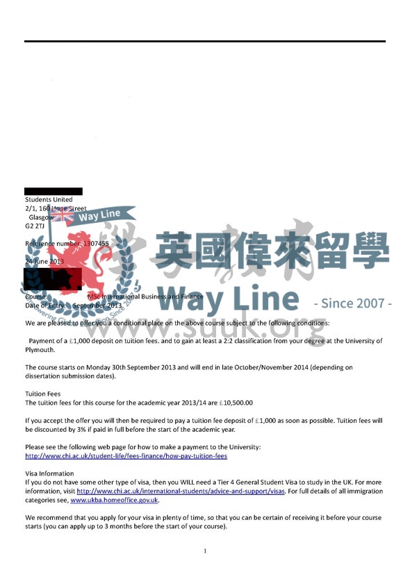 英國奇切斯特大學國際商業和金融碩士