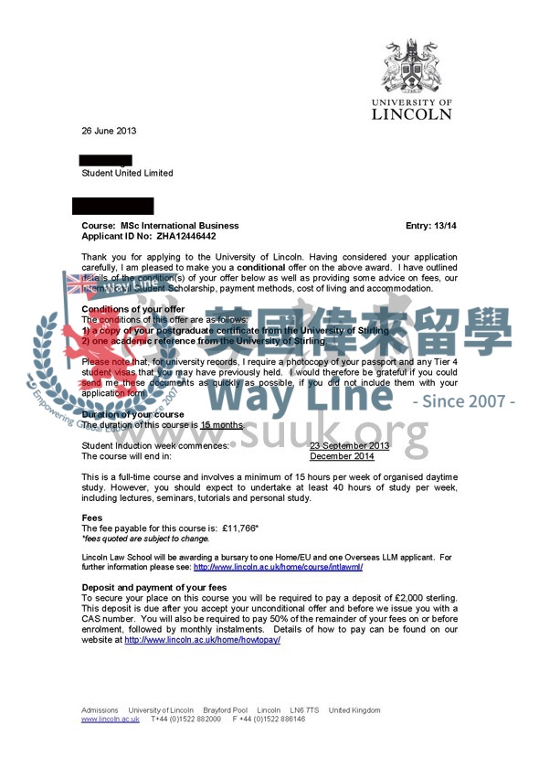 英國林肯大學國際商務碩士