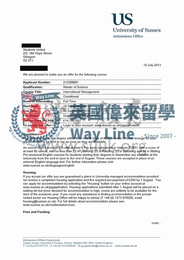 英國薩塞克斯大學國際管理學碩士