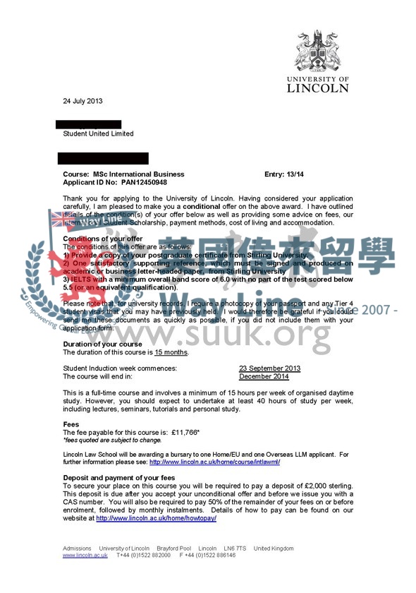 英國林肯大學國際商務碩士