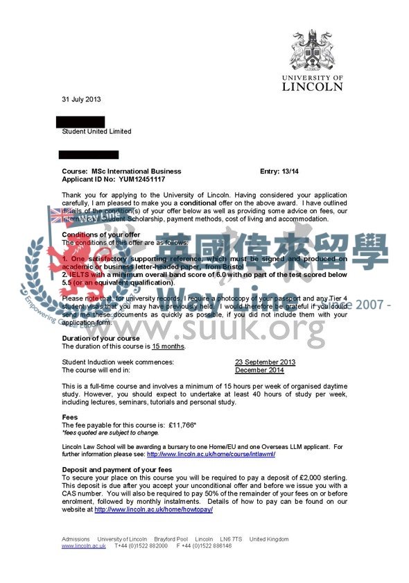 英國林肯大學國際商務碩士