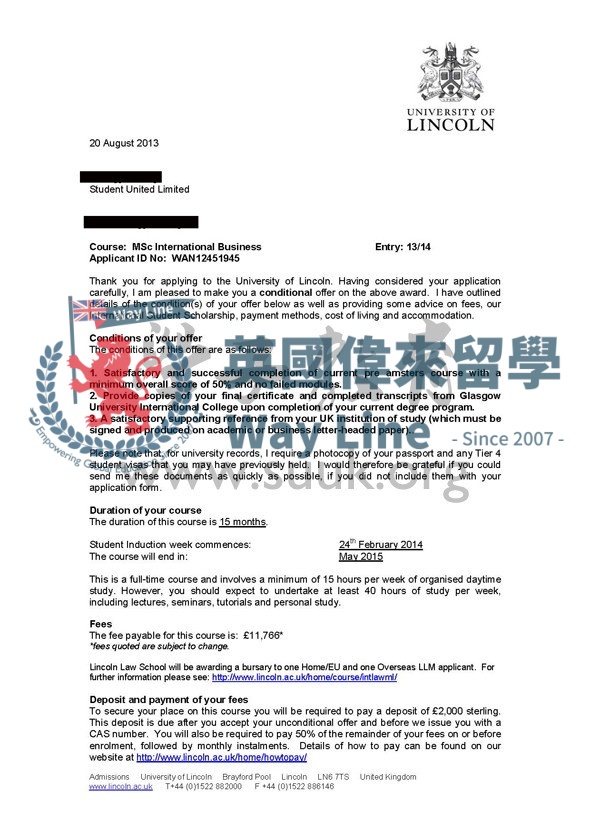 英國林肯大學國際商務碩士