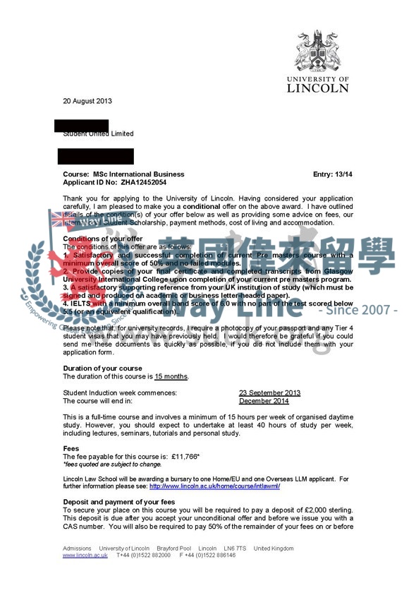 英國林肯大學國際商務碩士