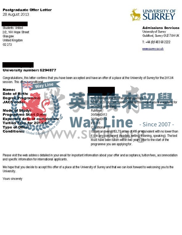 英國薩里大學國際商務管理碩士