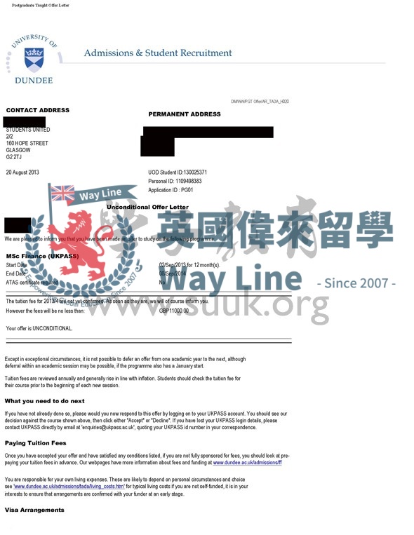 英國鄧迪大學金融碩士