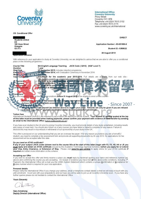 英國考文垂大學英語教學碩士