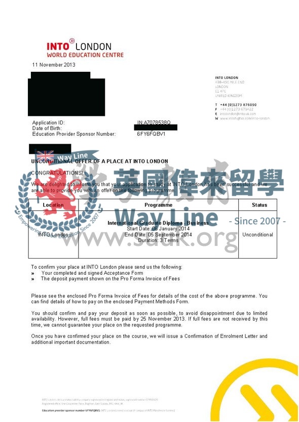 英國倫敦大學國際金融分析碩士預科+碩士
