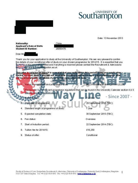 英國南安普敦大學國際管理碩士