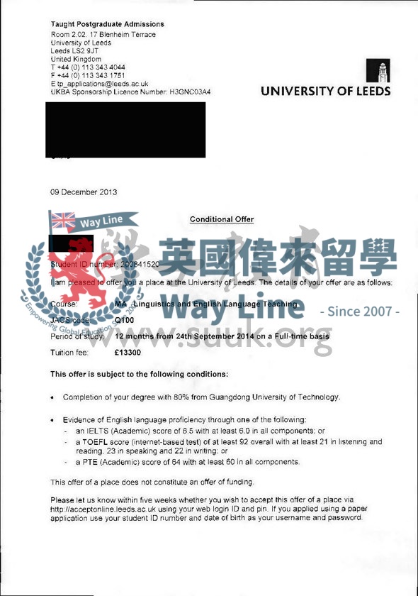 英國利茲大學語言學與英語教學碩士