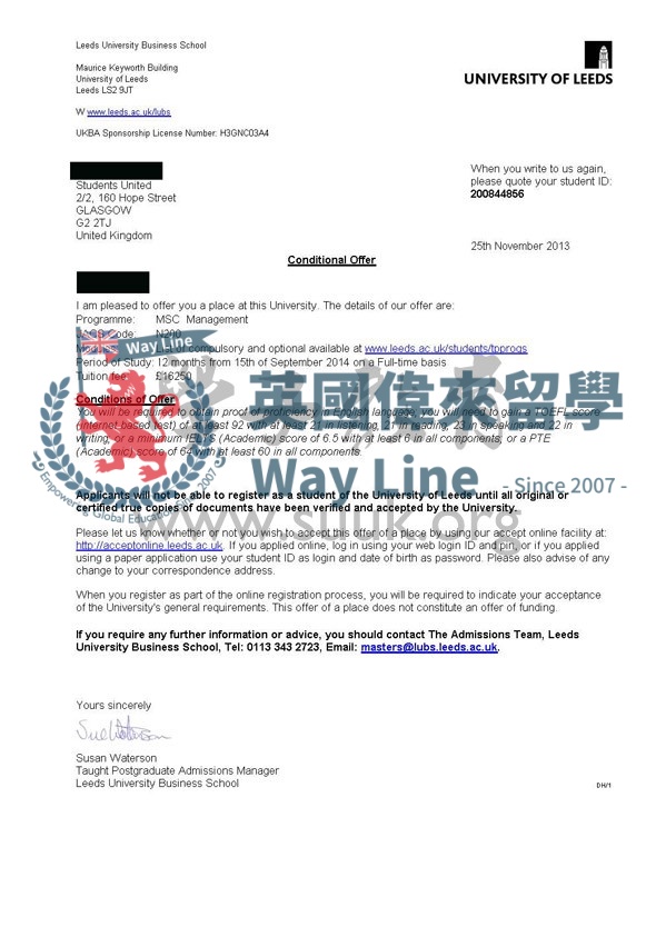 英國利茲大學管理學碩士