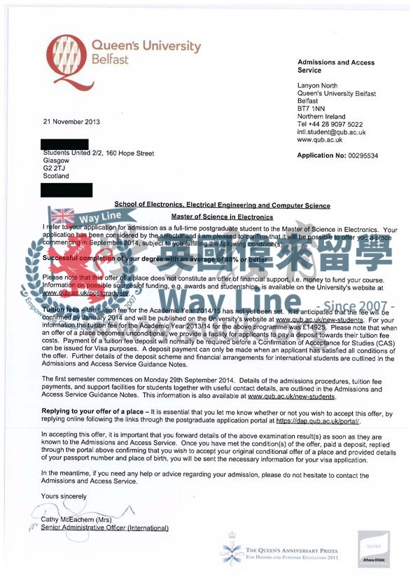 英國貝爾法斯特女王大學電子碩士