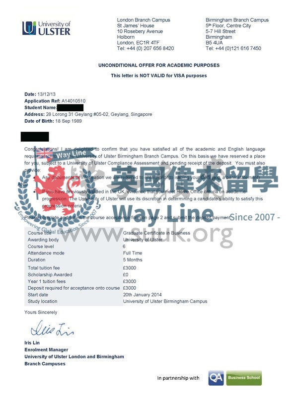 英國阿爾斯特大學國際商務碩士