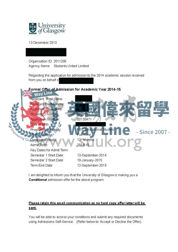 英國格拉斯哥大學教育研究碩士