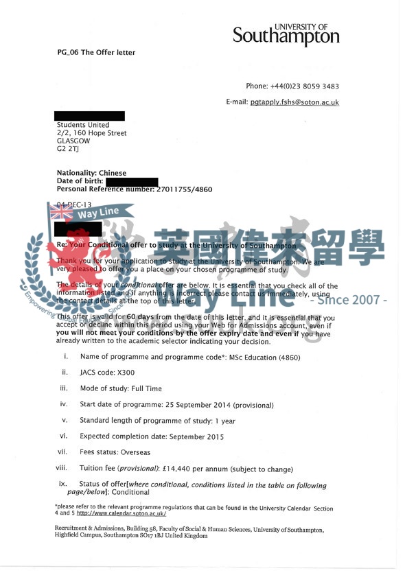 英國南安普敦大學教育學碩士