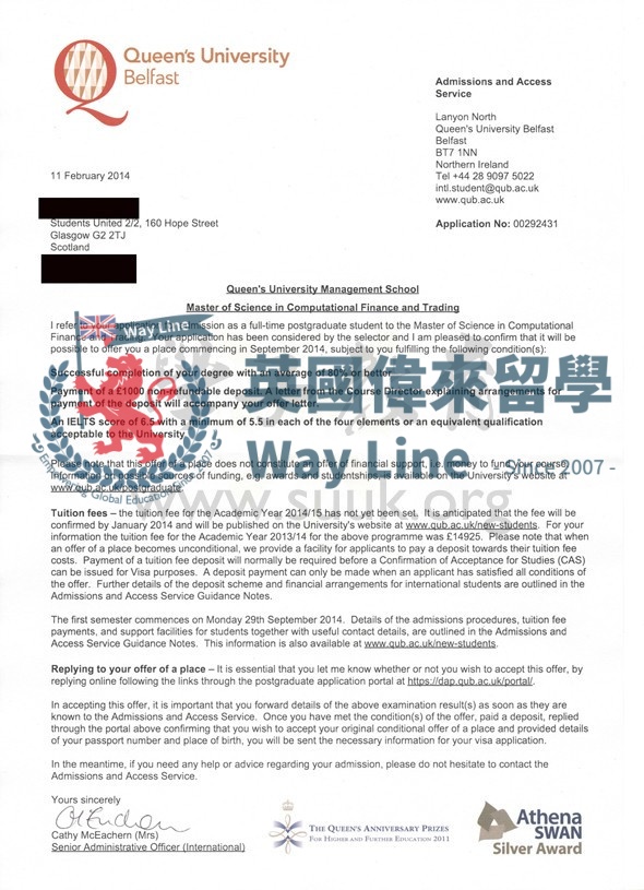 英國貝爾法斯特女王大學計算金融和貿易碩士