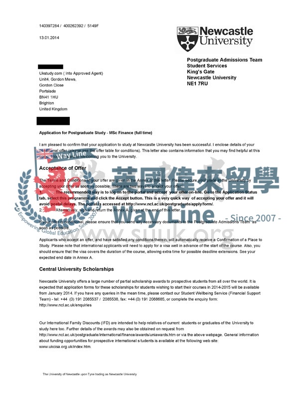 英國紐卡斯爾大學金融碩士