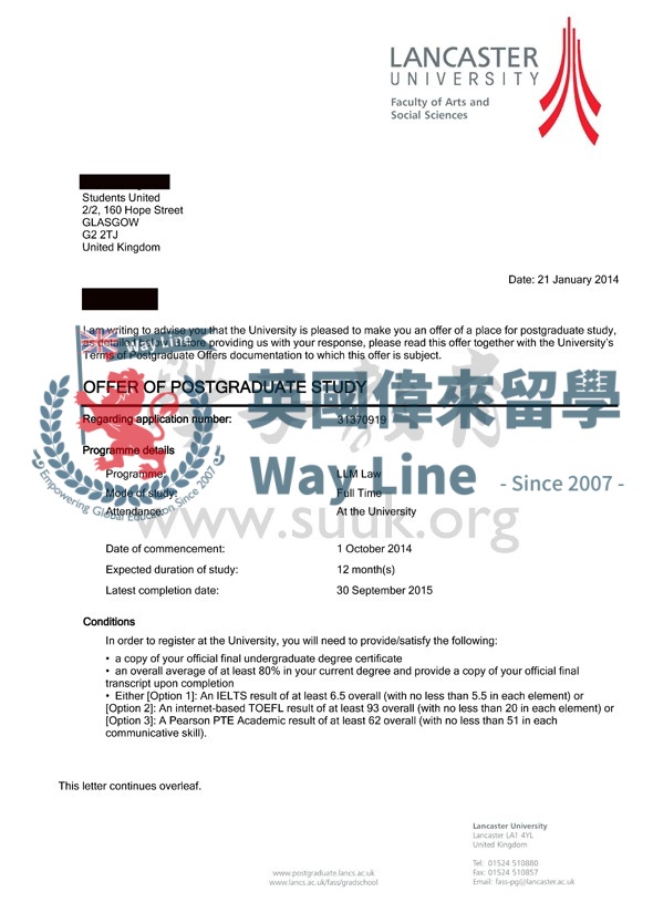 英國蘭卡斯特大學法學碩士