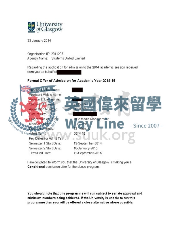 英國格拉斯哥大學媒體管理碩士