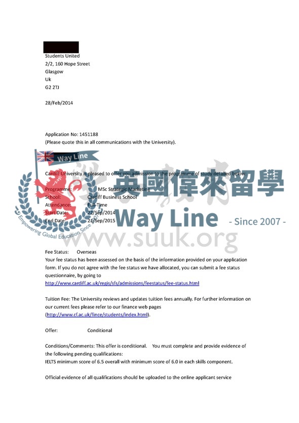 英國卡迪夫大學戰略營銷碩士