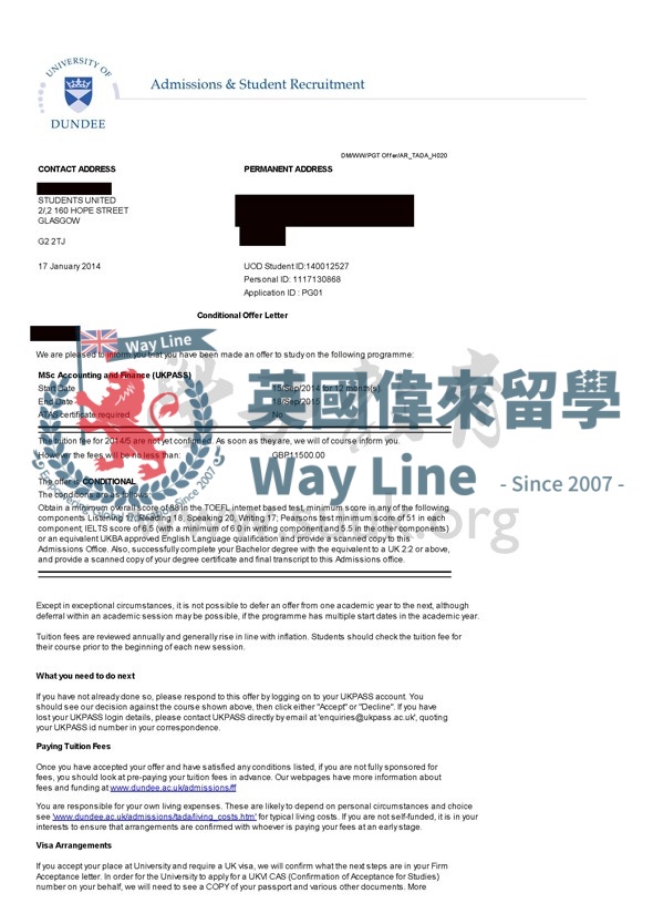 英國鄧迪大學會計和金融碩士