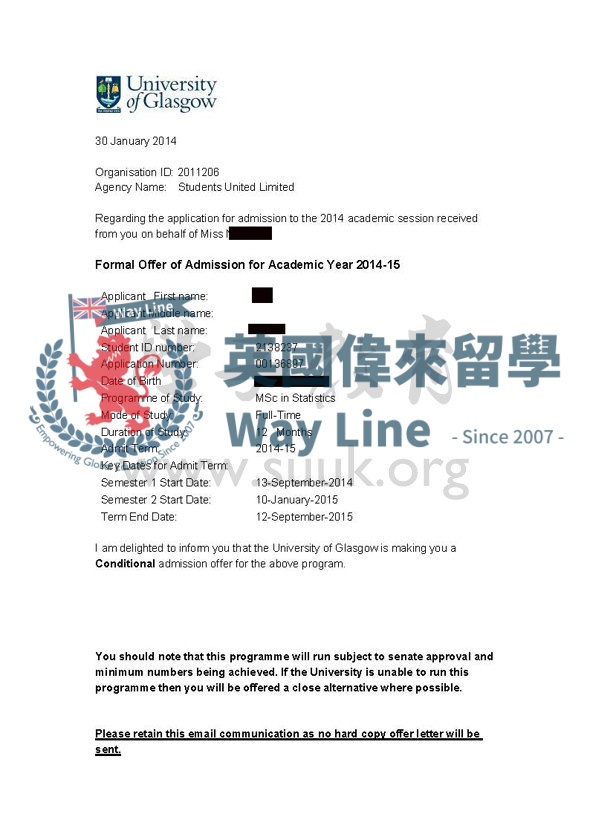 英國格拉斯哥大學統計碩士