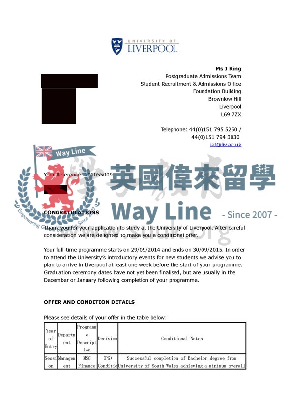 英國利物浦大學金融碩士