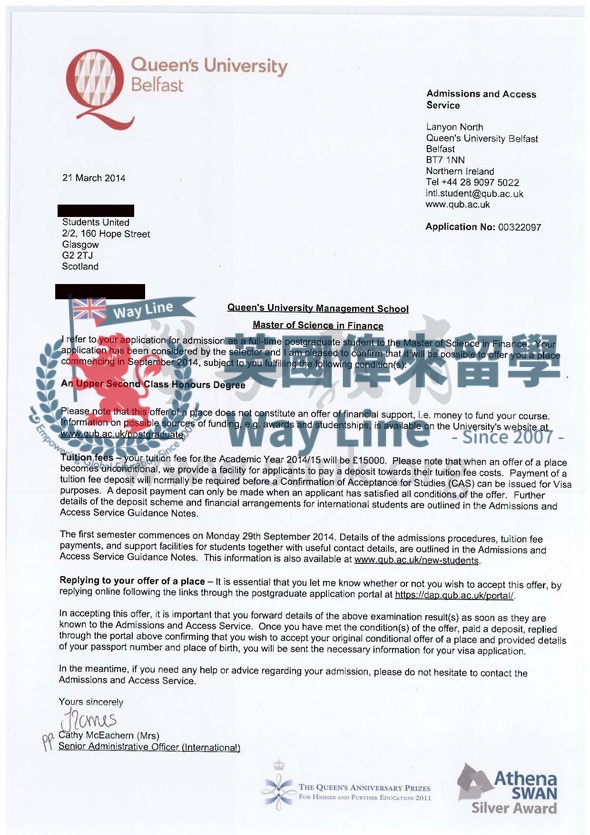 英國貝爾法斯特女王大學金融碩士