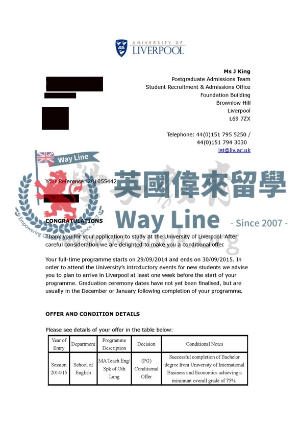 英國利物浦大學TESOL碩士