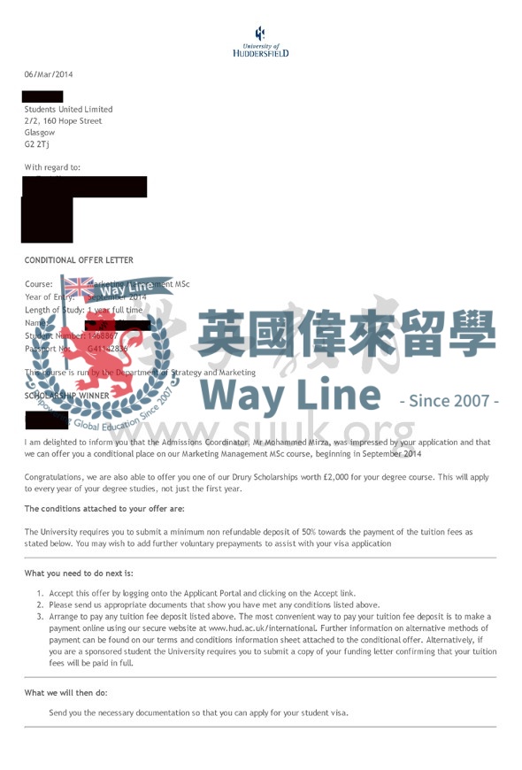 英國哈德斯菲爾德大學市場管理碩士