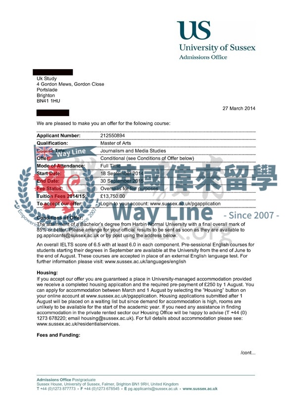 英國薩塞克斯大學新聞及傳媒研究碩士