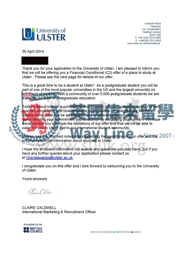 英國阿爾斯特大學管理與公司治理碩士