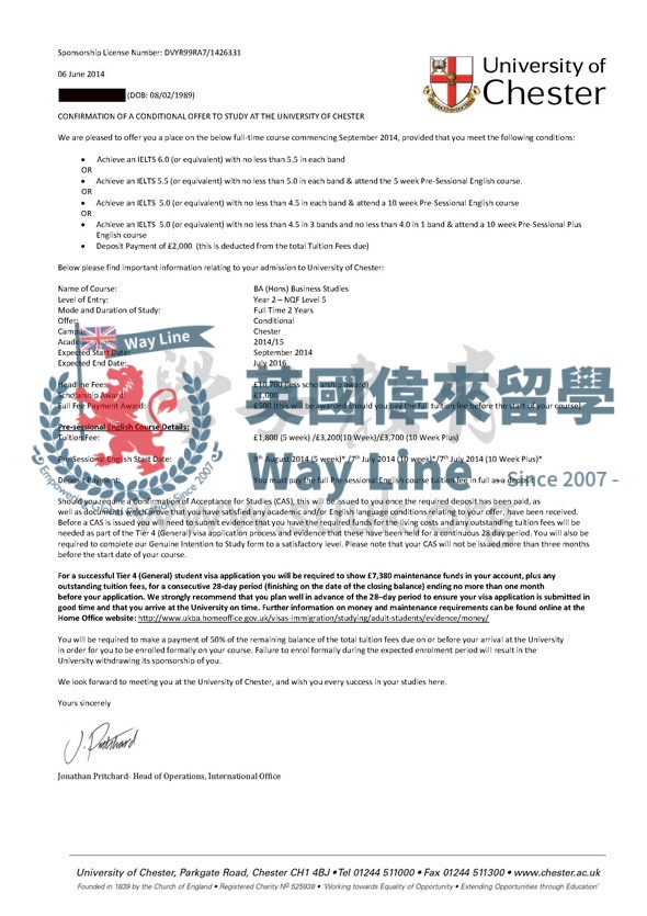 英國切斯特大學經濟學本科第三年