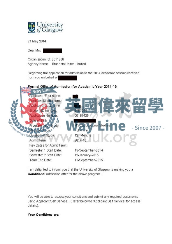 英國格拉斯哥大學教育研究碩士